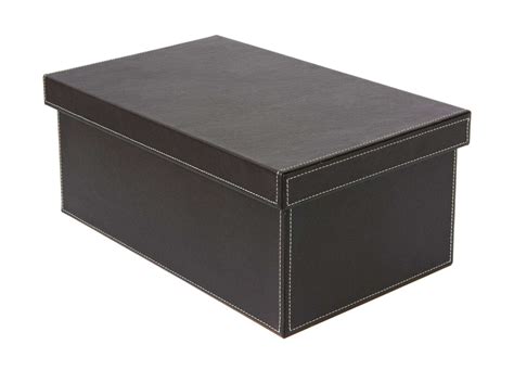 embossed brown leather box on metal stand|Brown Leather Storage Boxes .